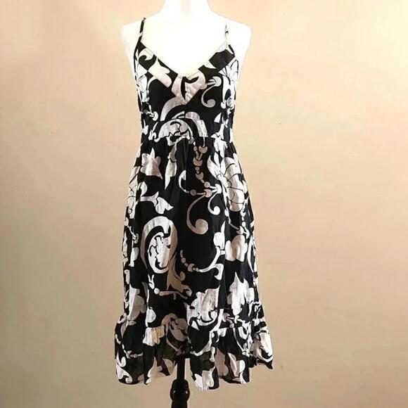 Old Navy Black And White Flower Pattern Speghatti Strap Dress Us S - Picture 1 of 11